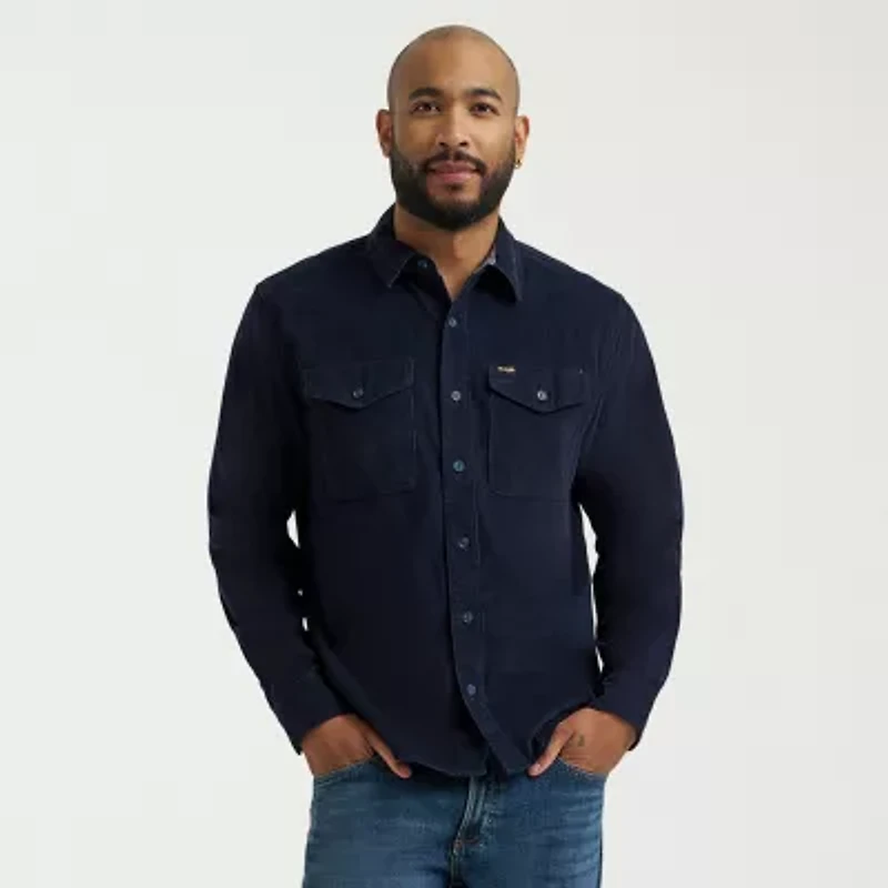 Wrangler Corduroy Mens Long Sleeve Regular Fit Button-Down Shirt