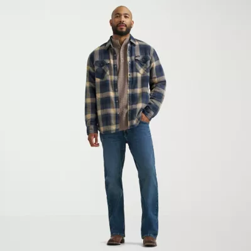Wrangler Sherpa Lined Mens Long Sleeve Regular Fit Flannel Shirt