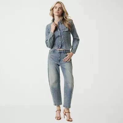 JS Jessica Simpson Womens Mid Rise Loose Fit Jean