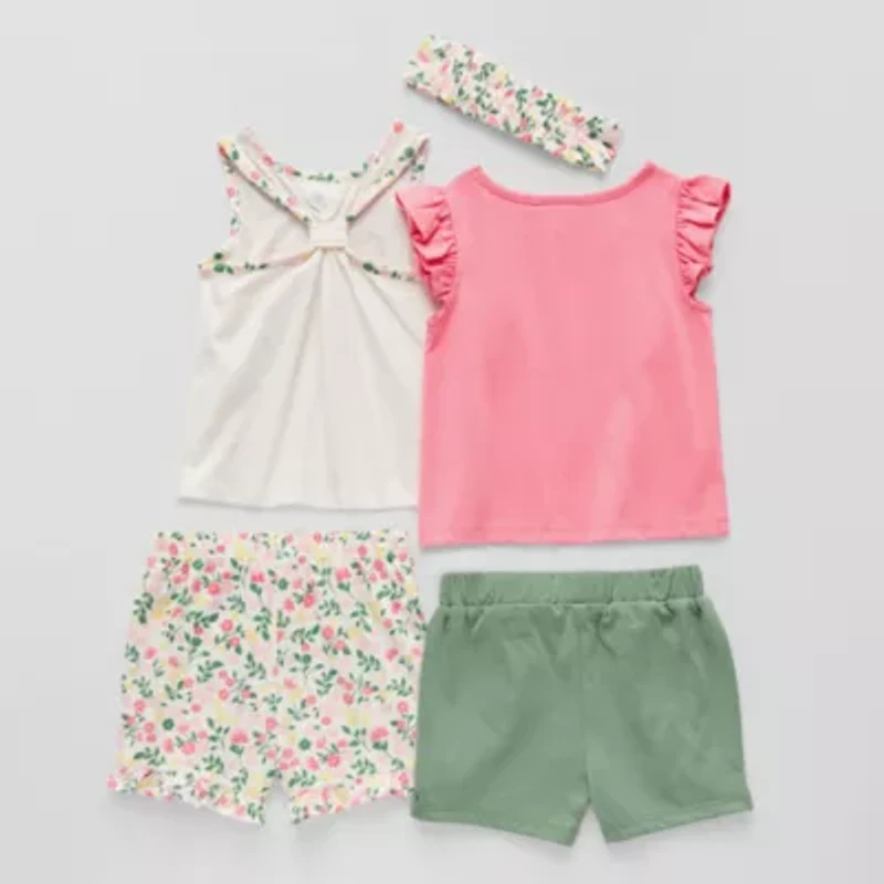 Little Lass Baby Girls 5-pc. Short Set