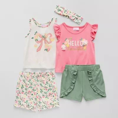 Little Lass Baby Girls 5-pc. Short Set