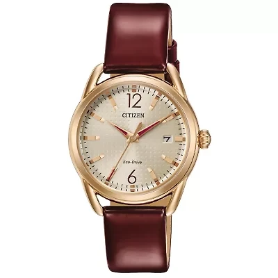 Drive from Citizen Red Leather Strap Watch Fe6083-05p