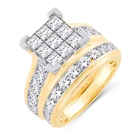 Womens 4 CT. T.W. Natural White Diamond 14K Gold Bridal Set