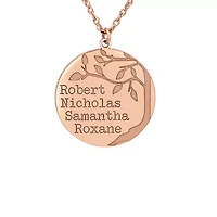 Personalized Womens Sterling Silver Family Tree Name Pendant Necklace