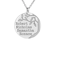 Personalized Womens Sterling Silver Family Tree Name Pendant Necklace
