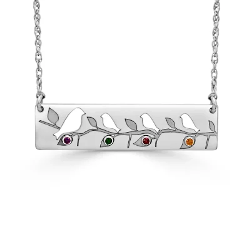 Bird Womens Multi Color 14K Gold Bar Rectangular 18 Inch Pendant Necklace