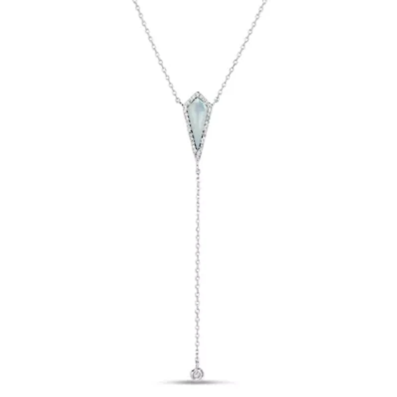 Womens White Mother Of Pearl Sterling Silver 18 Inch Y Necklace