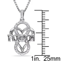 Womens Diamond Accent Natural White Diamond Sterling Silver 18 Inch Pendant Necklace