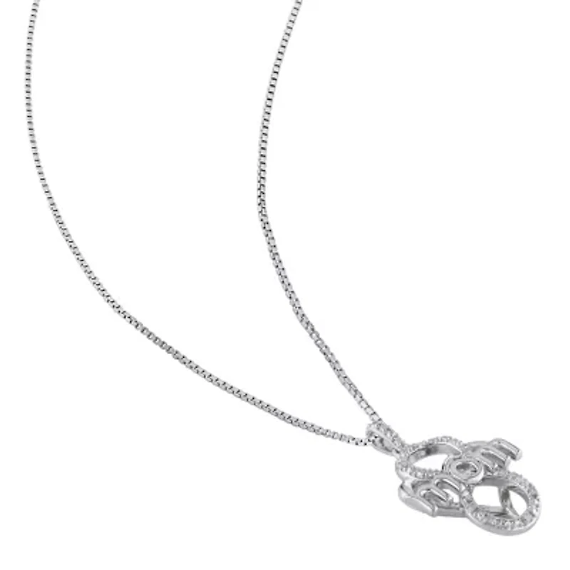 Womens Diamond Accent Natural White Diamond Sterling Silver 18 Inch Pendant Necklace