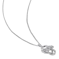 Womens Diamond Accent Natural White Diamond Sterling Silver 18 Inch Pendant Necklace