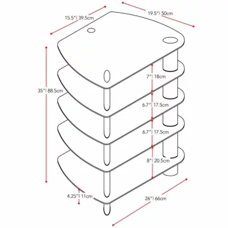 Corliving Laguna Av Component Shelves