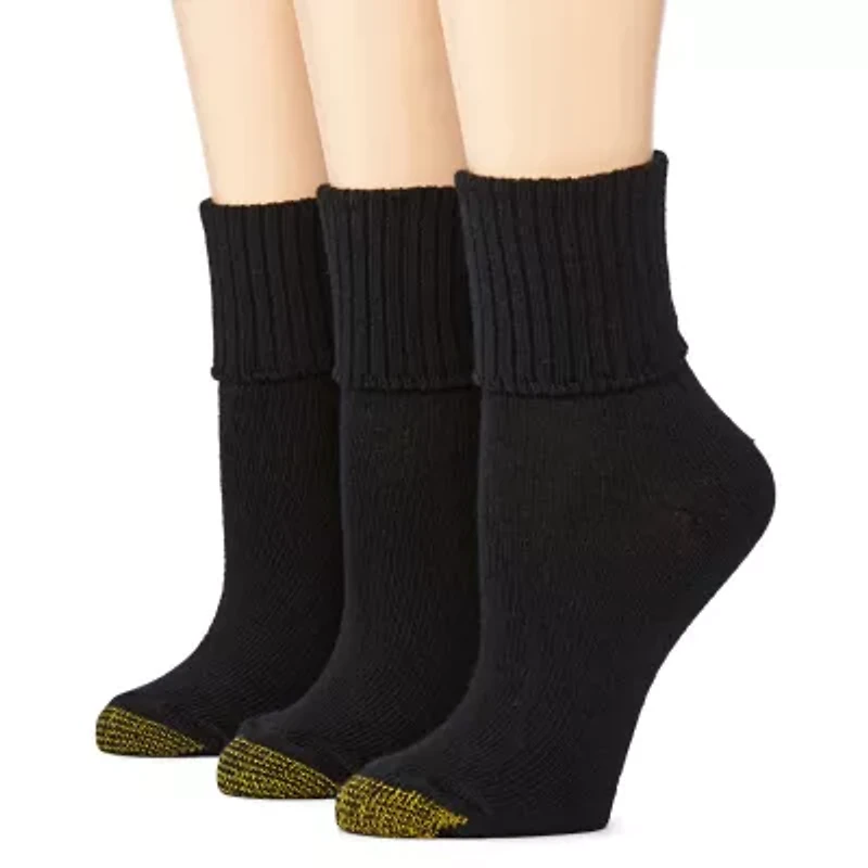 Gold Toe Bermuda Womens 3 Pair Turncuff Socks