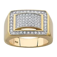 Mens 1 1/10 CT. T.W.  Cubic Zirconia 18K Gold Over Silver Fashion Ring