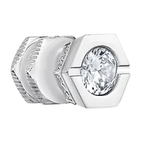 Mens Cubic Zirconia Stainless Steel Stud Earring