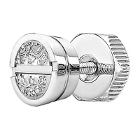 Mens 1/10 CT. T.W. Diamond Stainless Steel Stud Earring