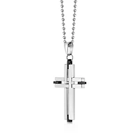 Mens Stainless Steel Cross Pendant Necklace