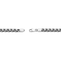 Mens Stainless Steel & Black IP 24" 8mm Wheat Chain