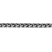 Mens Stainless Steel & Black IP 9" 8mm Wheat Bracelet