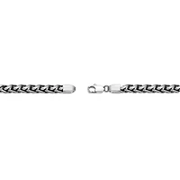 Mens Stainless Steel & Black IP 9" 8mm Wheat Bracelet