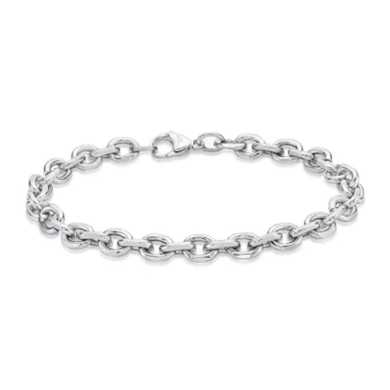 Mens Stainless Steel 9" 7mm Rolo Bracelet