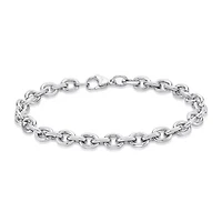 Mens Stainless Steel 9" 7mm Rolo Bracelet