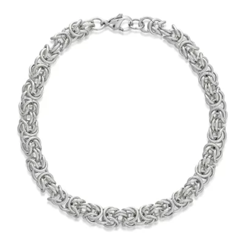 Mens Stainless Steel 9" 7mm Byzantine Bracelet