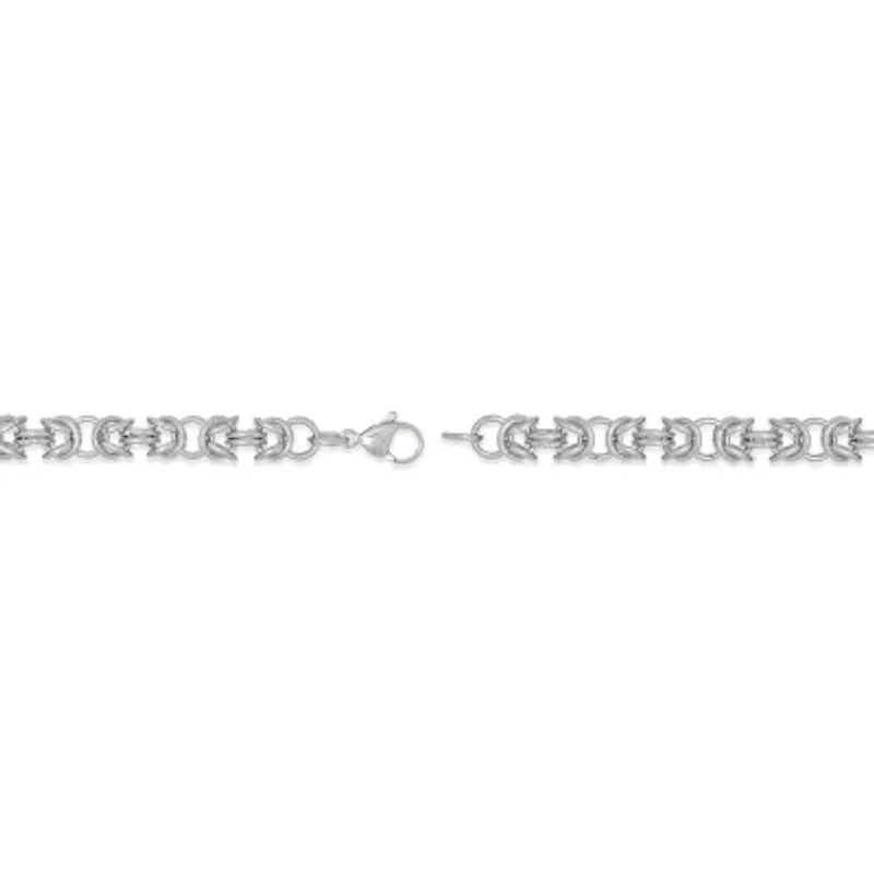 Mens Stainless Steel 9" 7mm Byzantine Bracelet