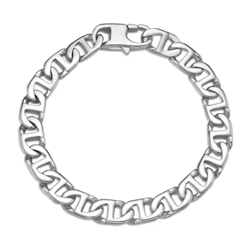 Mens Brushed Stainless Steel 9" 22mm Marine Link Bracelet