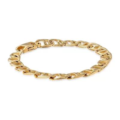 Mens Stainless Steel & Gold-Tone IP 9" 10mm Marine Link Bracelet