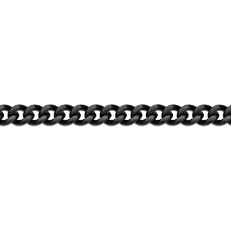 Mens Stainless Steel & Black IP 9" 12mm Chunky Curb Bracelet