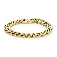 Mens Stainless Steel & Gold-Tone IP 9" 12mm Chunky Curb Bracelet