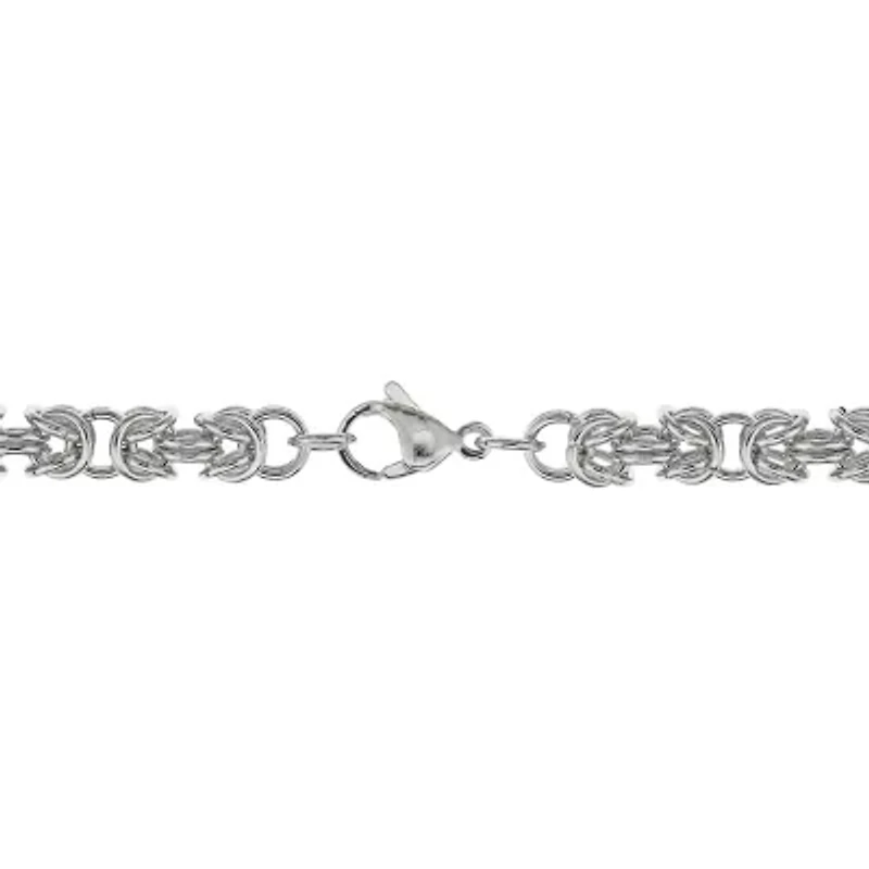 Mens Stainless Steel 24" 7mm Byzantine Chain