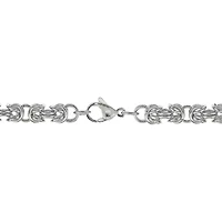 Mens Stainless Steel 24" 7mm Byzantine Chain