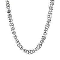 Mens Stainless Steel 18" 7mm Byzantine Chain