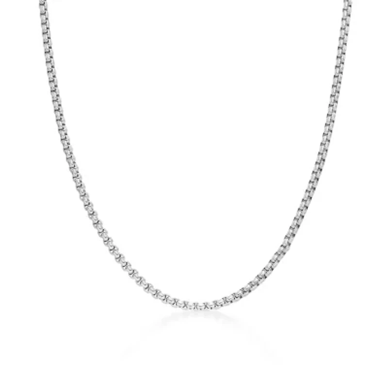 Mens Stainless Steel Inch Box Chain Necklace