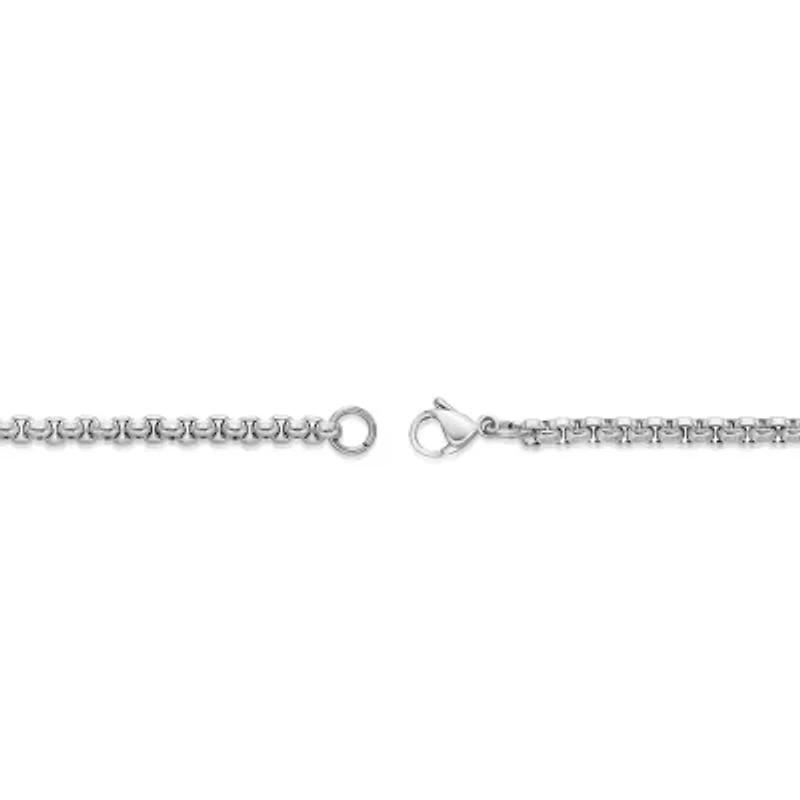 Mens Stainless Steel Inch Box Chain Necklace