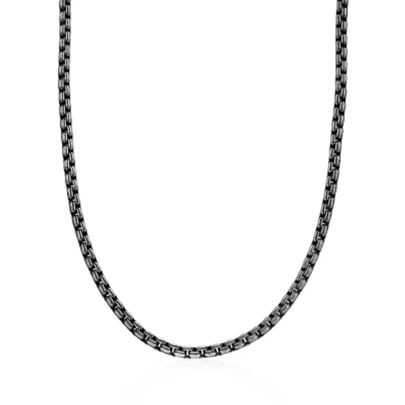 Mens Stainless Steel 22 Inch Box Chain Necklace