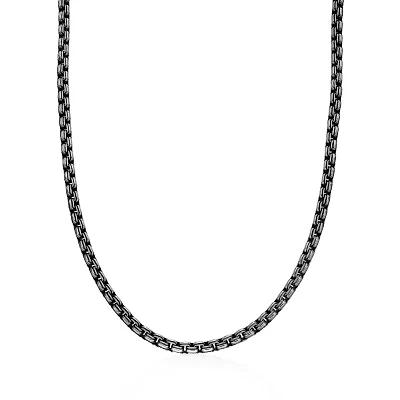 Mens Stainless Steel 22 Inch Box Chain Necklace
