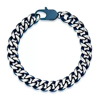 Mens Stainless Steel Inch Solid Curb Chain Bracelet