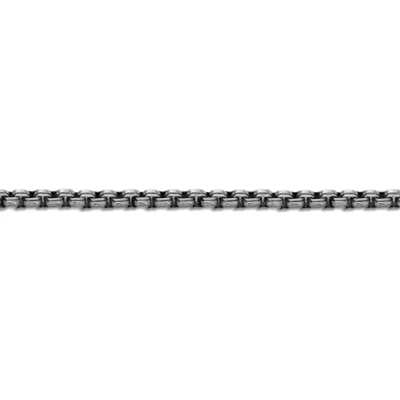 Mens Stainless Steel Inch Solid Box Chain Bracelet