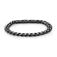 Mens Stainless Steel 9 Inch Solid Curb Chain Bracelet