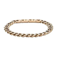 Mens Stainless Steel 9 Inch Solid Curb Chain Bracelet