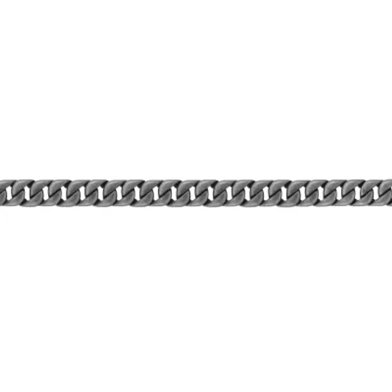 Mens Stainless Steel 8 1/2 Inch Solid Curb Chain Bracelet