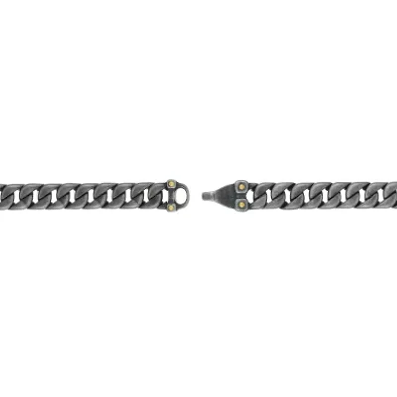 Mens Stainless Steel 8 1/2 Inch Solid Curb Chain Bracelet