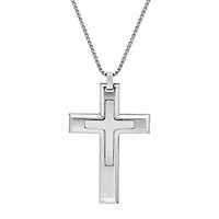 Mens Cross 24 Inch Pendant Necklace