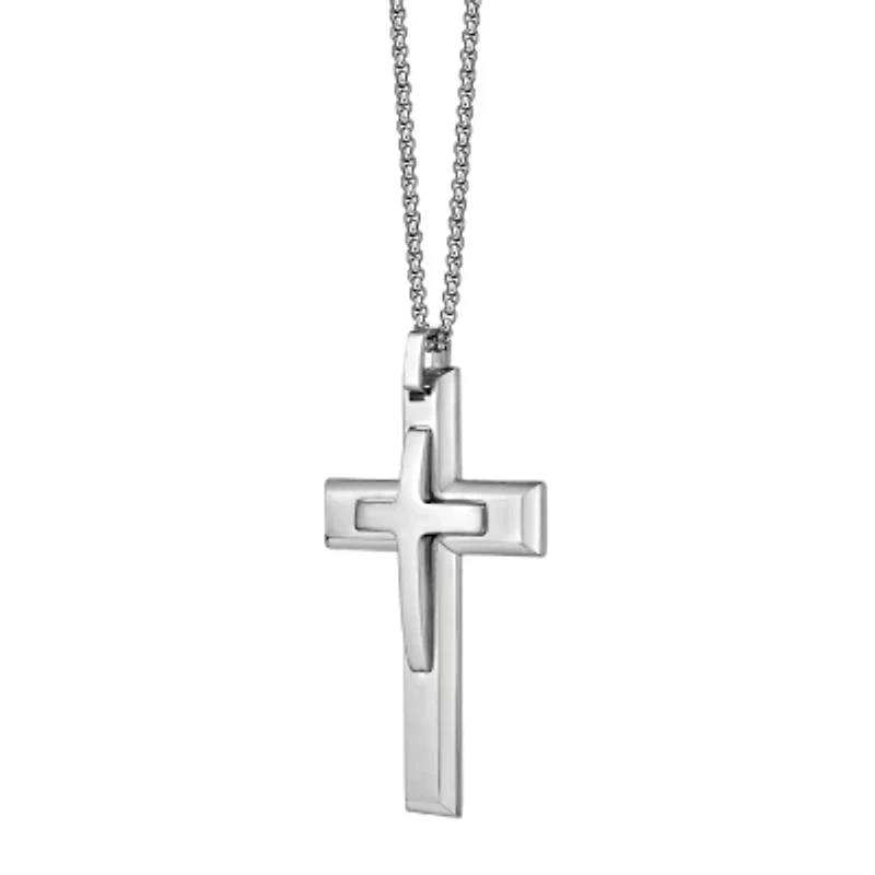 Mens Cross 24 Inch Pendant Necklace