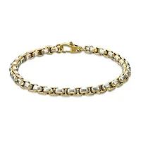 Mens Stainless Steel 8 1/2 Inch Solid Box Chain Bracelet