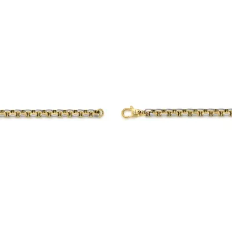 Mens Stainless Steel 8 1/2 Inch Solid Box Chain Bracelet