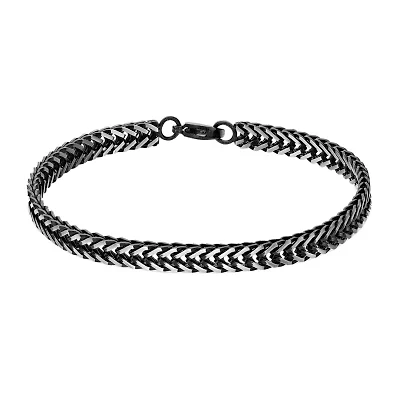 Mens Stainless Steel 8 1/2 Inch Solid Herringbone Chain Bracelet