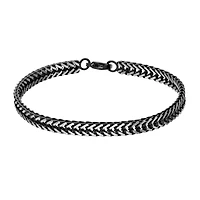 Mens Stainless Steel 8 1/2 Inch Solid Herringbone Chain Bracelet